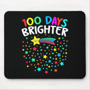 100 Days Brighter Happy 100 Days Of School Teacher Mouse Pad