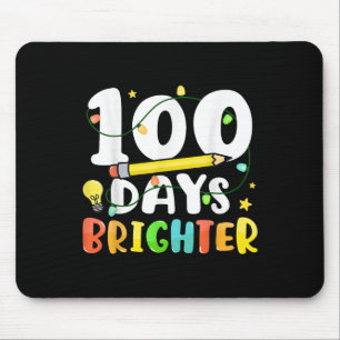 100 Days Brighter Happy 100th Day Of School Mouse Pad
