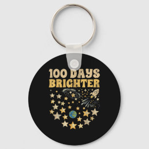 100 Days Brighter Kids 100th Day Of School Stars Keychain