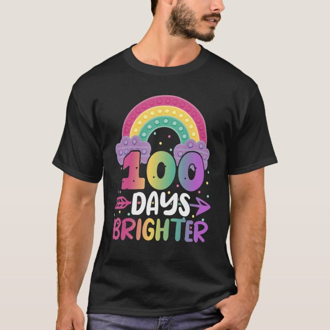100 Days brighter Kindergarten Toddler Boy Girl T-Shirt (Front)