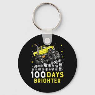100 Days Brighter Monster Truck 100 Days Of School Keychain