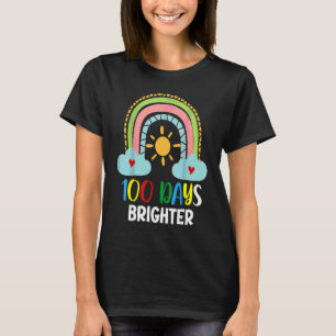 100 Days Brighter Rainbow for Teacher Happy 100th T-Shirt