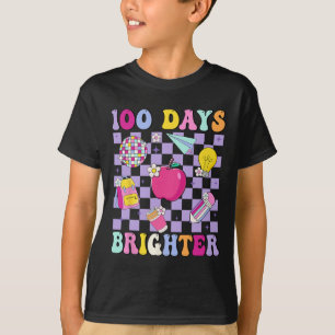 100 Days Brighter Retro Disco 100th Day Of School T-Shirt