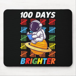 100 Days Brighter Space Astronaut 100th Day Of Mouse Pad