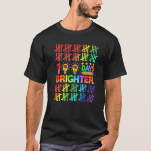 100 Days Brighter Teacher Kids Happy 100th Day Of T-Shirt