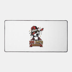 100 Days Bruh Soccer Dabbing Shirt Design_1 Desk Mat