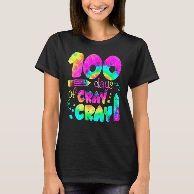 100 Days Cray Cray Buffalo Plaid 100th Day Of Scho T-Shirt (Front)