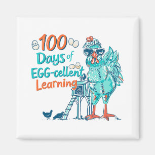 100 Days Egg-stra Smarter Teacher Kids 100th Day O Magnet