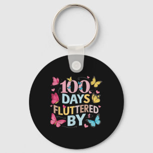 100 Days Fluttered By 100th Day Of School Keychain