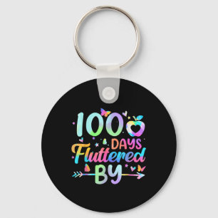 100 Days Fluttered By - 100th Day Of School Keychain