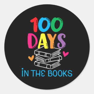 100 Days In The Books - Book Lover English Reading Classic Round Sticker