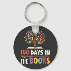 100 Days in the Books Days Of School Book Teacher Keychain