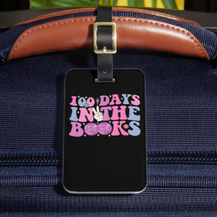 100 Days In The Books Disco Ball Groovy Retro Luggage Tag