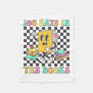 100 Days In The Books Reading Teacher 100th Day Fleece Blanket