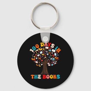 100 Days In The Books Reading Teacher 100th Day Keychain