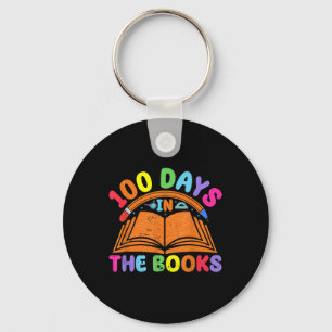 100 Days In The Books Reading Teacher 100th Day Keychain