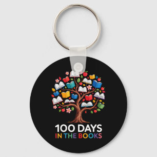 100 Days In The Books Reading Teacher 100th Day Of Keychain
