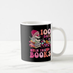 100 Days In The Books Reading Teacher Skeleton Val Coffee Mug