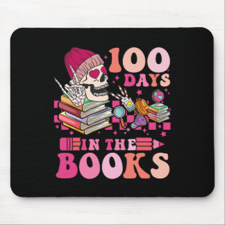 100 Days In The Books Reading Teacher Skeleton Val Mouse Pad