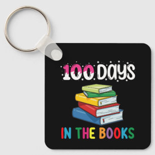 100 Days In The Books School Reading Librarian Keychain