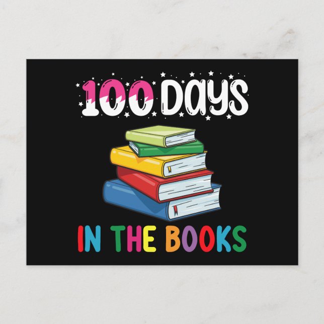 100 Days In The Books School Reading Librarian Postcard (Front)