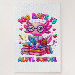 100 Days is Alotl School Axolotl Girls Jigsaw Puzzle