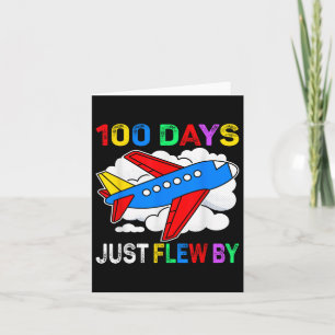 100 Days Just Flew By Airplane 100th Day Of Card