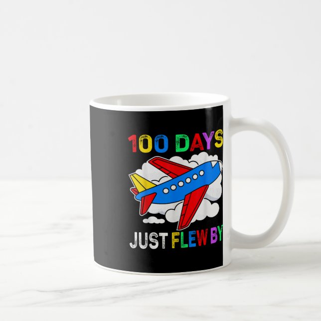 100 Days Just Flew By Airplane 100th Day Of Coffee Mug (Right)