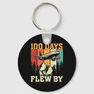 100 Days Just Flew By Airplane 100th Day Of Keychain