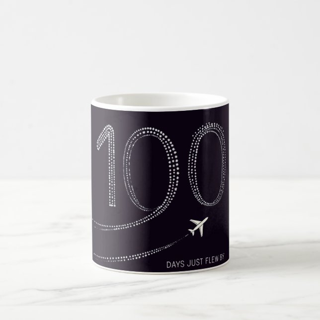 100 Days Just Flew By Jet Coffee Mug (Center)
