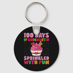 100 Days Kindergarten Sprinkled With Fun Cupcake G Keychain