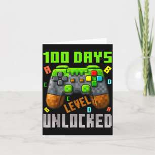100 Days Level Unlocked Gaming 100 Days Of School  Card