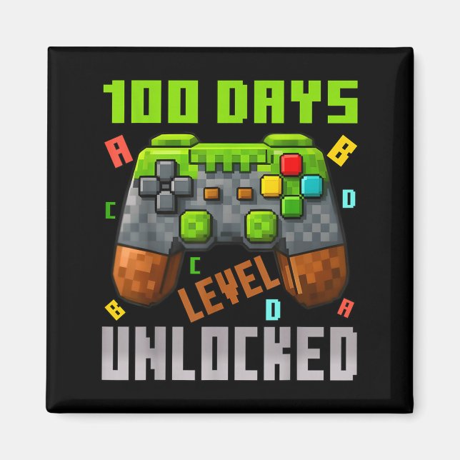 100 Days Level Unlocked Gaming 100 Days Of School  Magnet (Front)