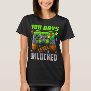 100 Days Level Unlocked Gaming 100 Days Of School  T-Shirt