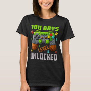 100 Days Level Unlocked Gaming 100 Days Of School  T-Shirt