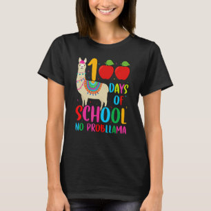 100 Days Llama Alpaca Pun NoprobLlama 100th Day of T-Shirt