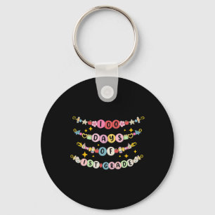 100 Days Of 1st Grade Bracelet Keychain