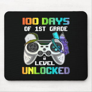 100 Days Of 1st Grade Level Unlocked Gamer Video G Mouse Pad