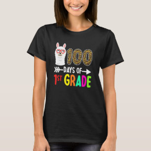 100 Days Of 1st Grade Llama Kids 100th Day Of Scho T-Shirt