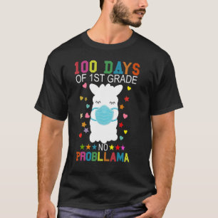 100 Days of 1st Grade No Probllama Llama Mask Quar T-Shirt