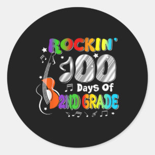 100 Days Of 2nd Grade 100th Day Of School Boys Gir Classic Round Sticker