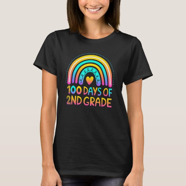 100 Days Of 2nd Grade 100th Day Of School Teacher  T-Shirt (Front)