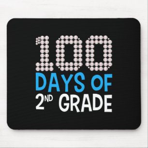 100 Days Of 2nd Grade Baseball Sport 100th Day Of Mouse Pad