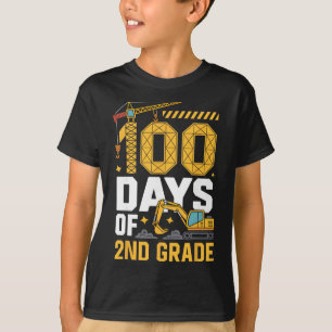 100 Days Of 2nd Grade Construction Vehicle 100 Day T-Shirt