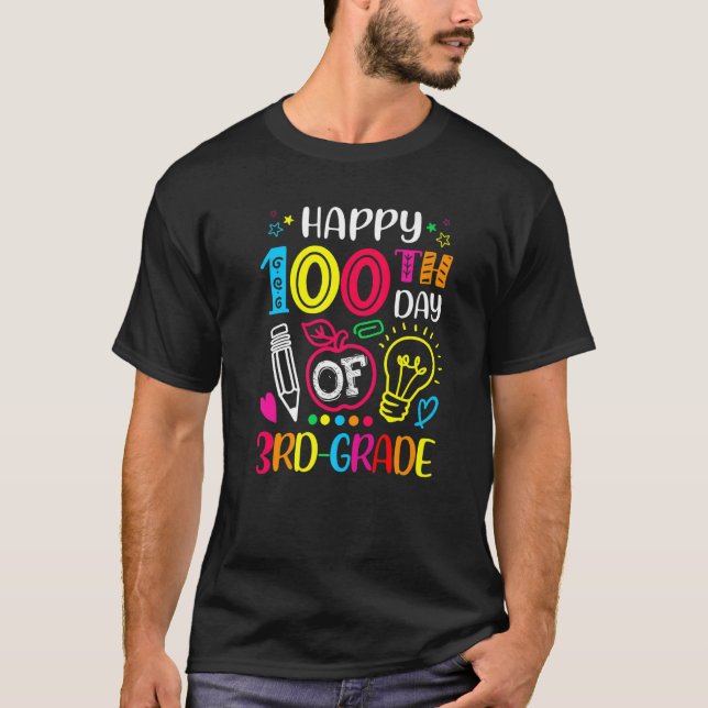 100 days of 3rd Grade 100th day of School Teacher  T-Shirt (Front)