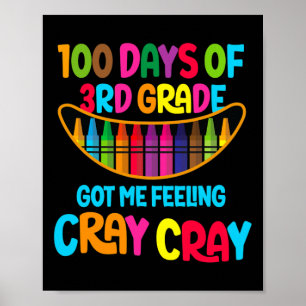 100 Days Of 3rd Grade Got Me Feeling Cray Cray  Poster