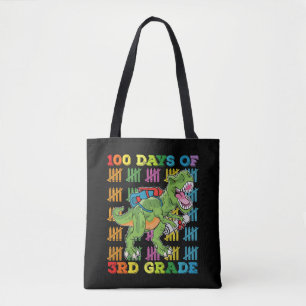 100 Days Of 3rd Grade T Rex Dinosaur School Tote Bag
