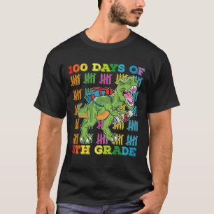 100 Days Of 5th Grade T Rex Dinosaur School T-Shirt