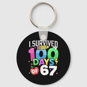 100 Days Of 67 100th Day Of School Kids Teacher _1 Keychain