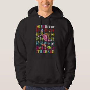 100 Days Of 7th Grade Funny Flamingo 100 Days Of S Hoodie